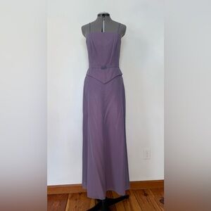 Elegant 2-Piece Mauve Evening Dress with Belt Detail